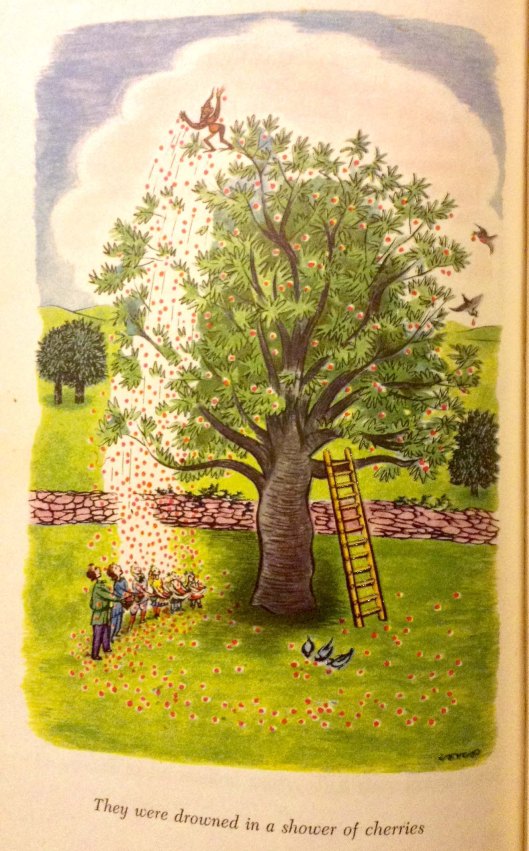 An illustration from the story "Brownie and the Cherry Tree"